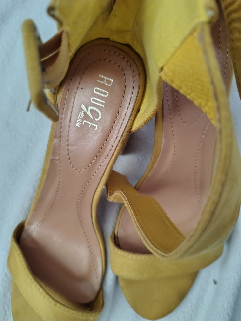 Rouce Heel Sandals in Mustard Yellow